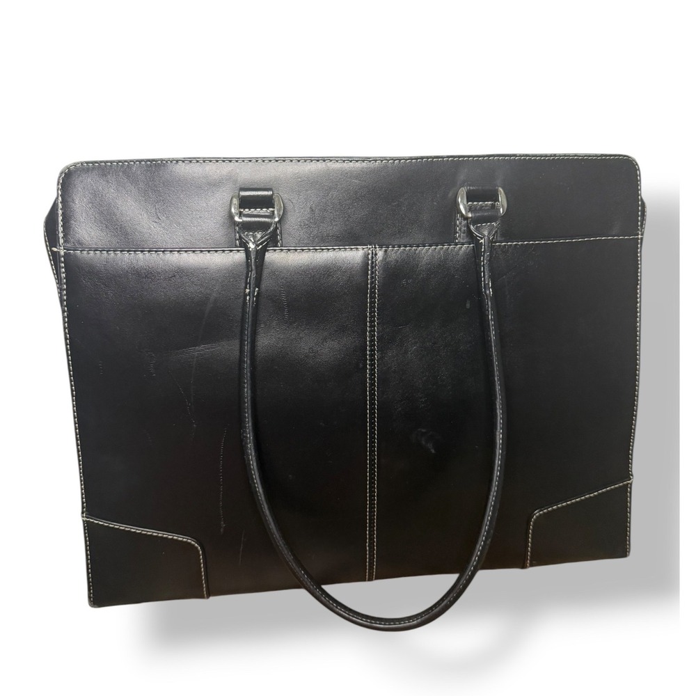 Targus Ladies Deluxe Tote Series Black Leather Laptop Commuter Bag